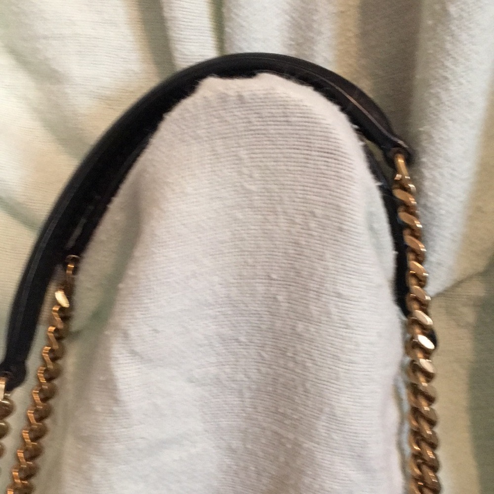 Yves Saint Laurent Black and Gold Textured Shoulder Bag - Picture 3 of 6